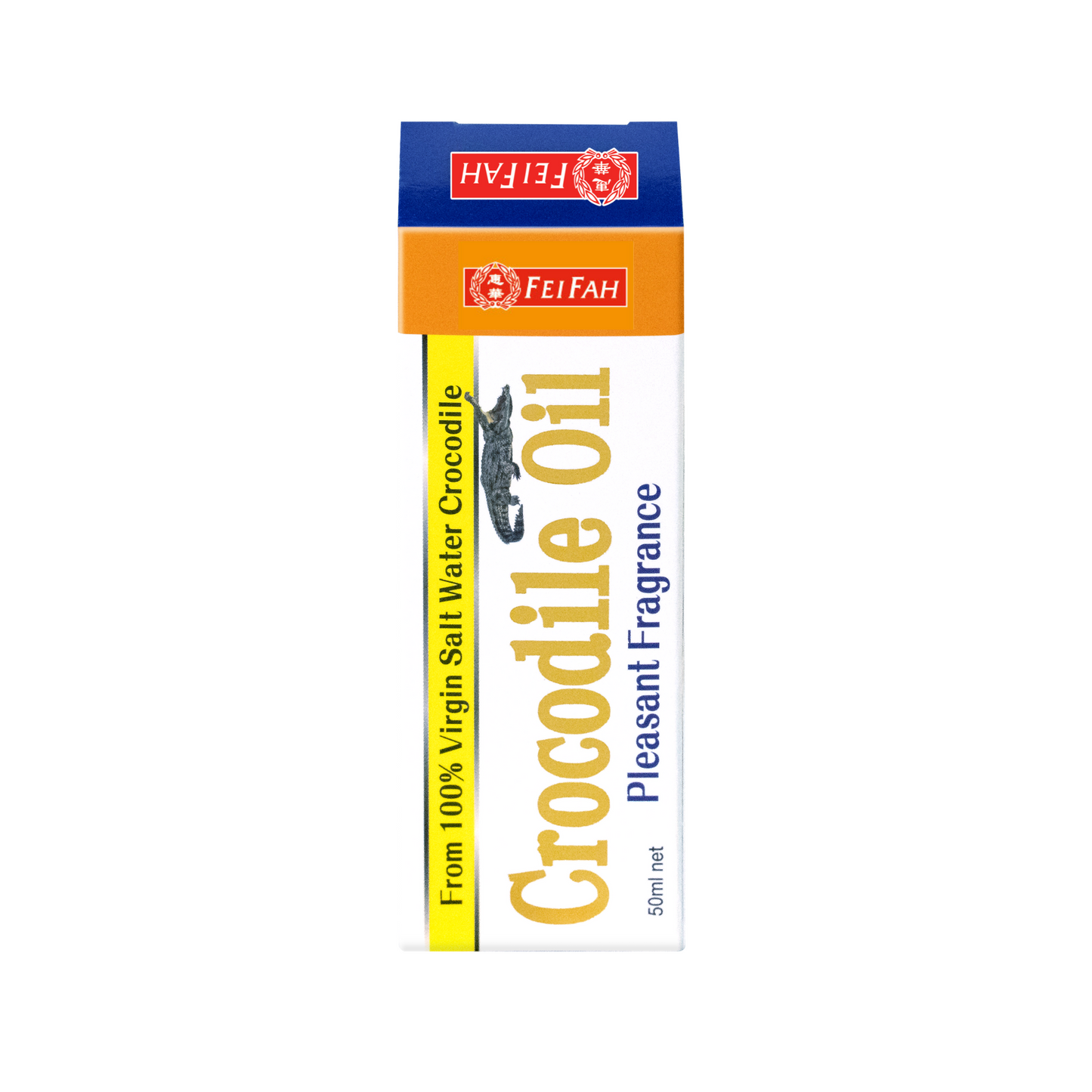 Fei Fah Virgin Saltwater Crocodile Oil 50ml (Fragrance) - Fei Fah Medical Manufacturing Pte. Ltd.