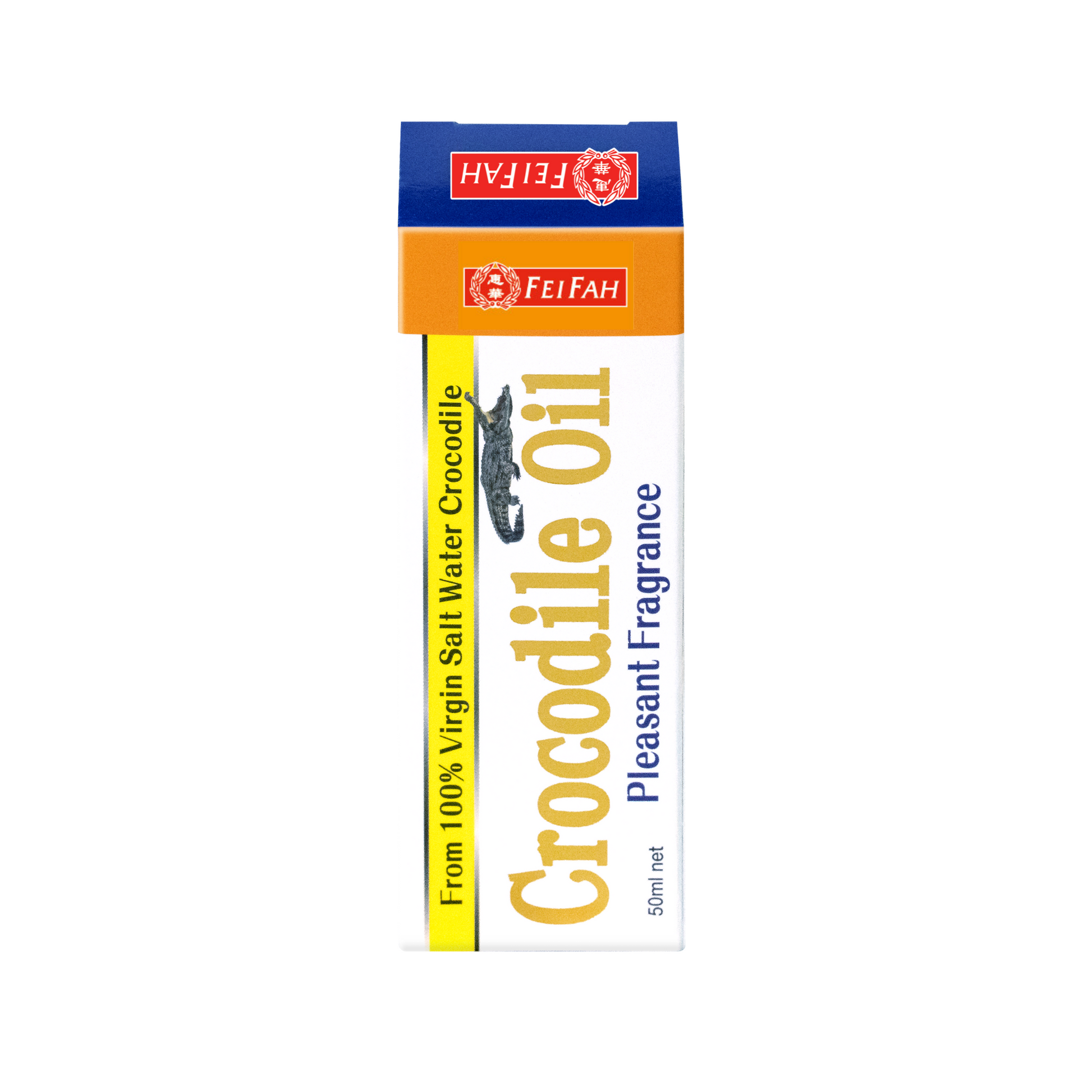 Fei Fah Virgin Saltwater Crocodile Oil 50ml (Fragrance) - Fei Fah Medical Manufacturing Pte. Ltd.