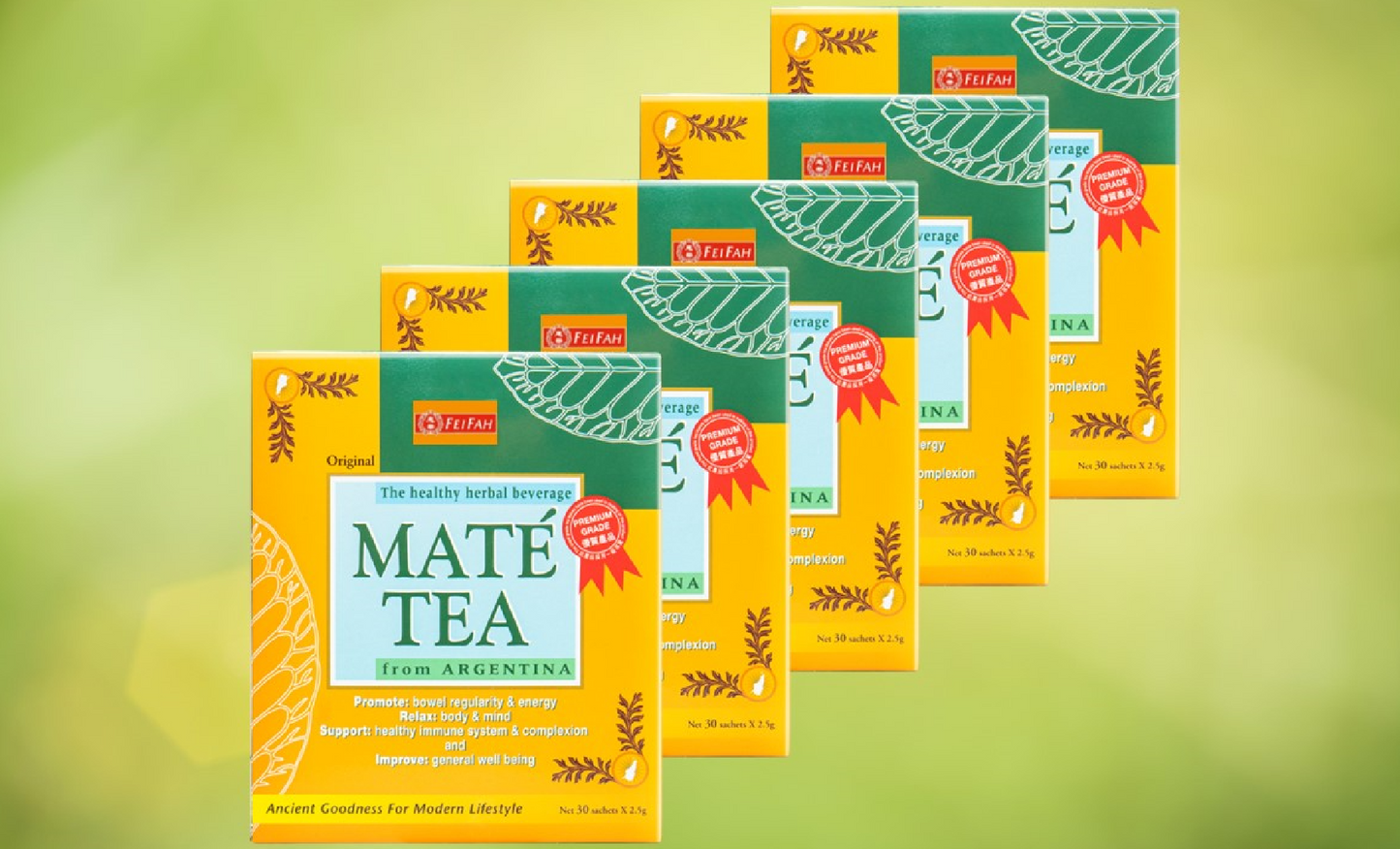 Maté Tea 30s x5 Boxes Herbal tea - Fei Fah Medical Manufacturing Pte. Ltd. 